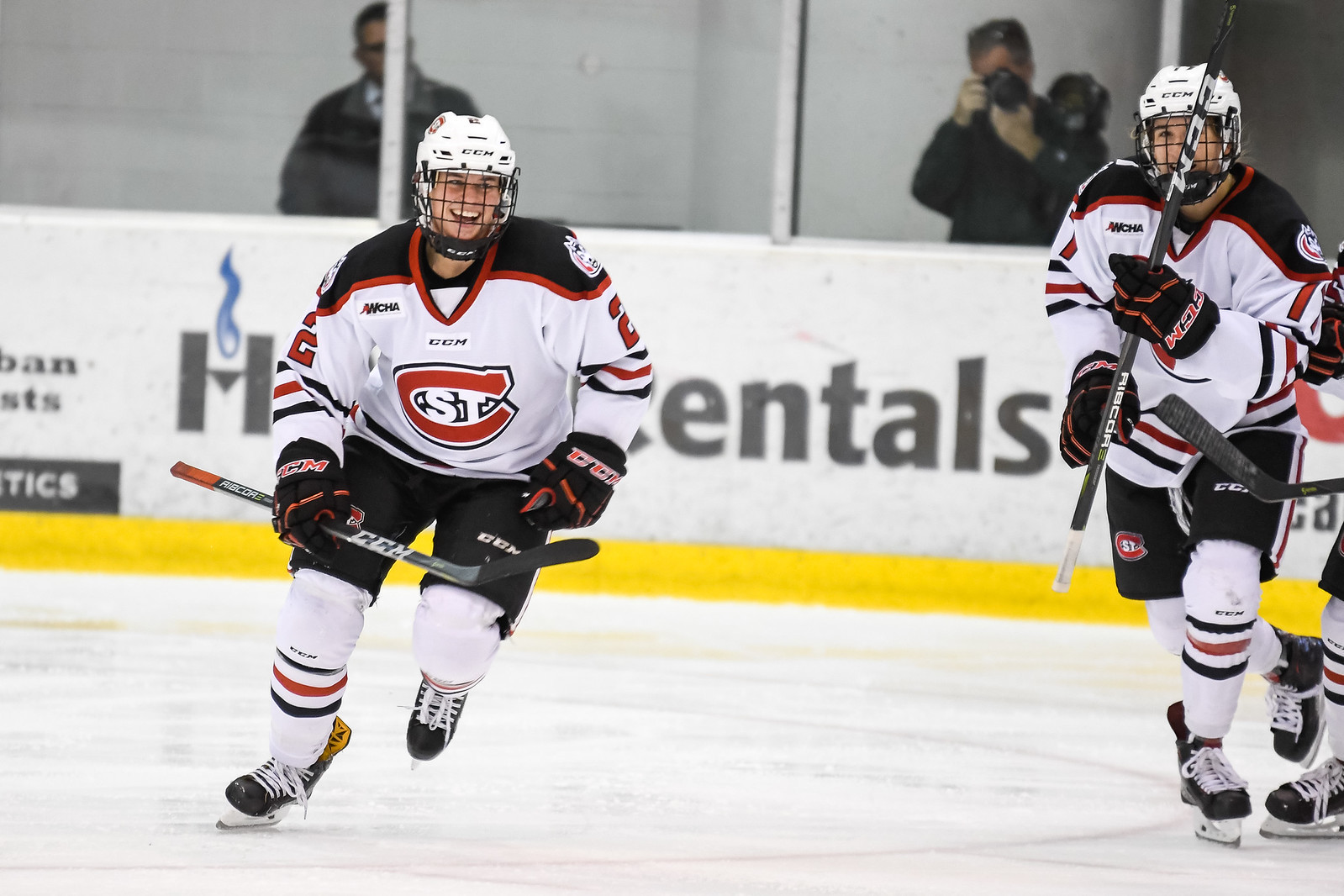 Celebrating with teammates