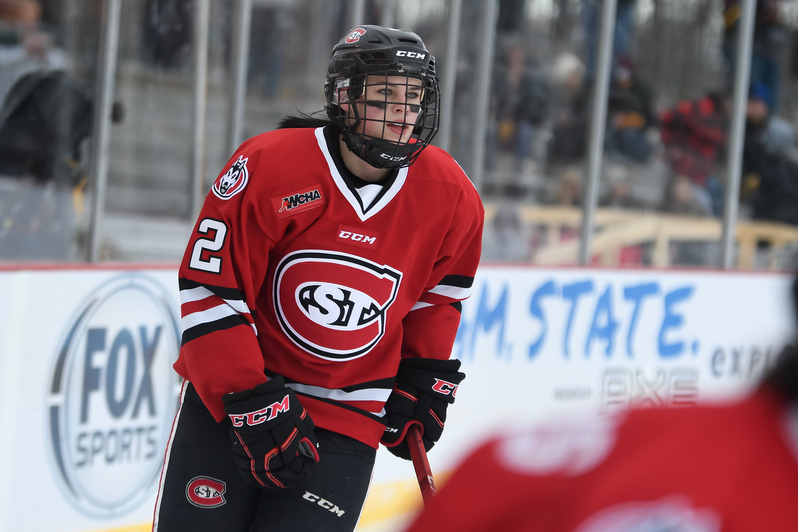 Outdoor game in red jersey